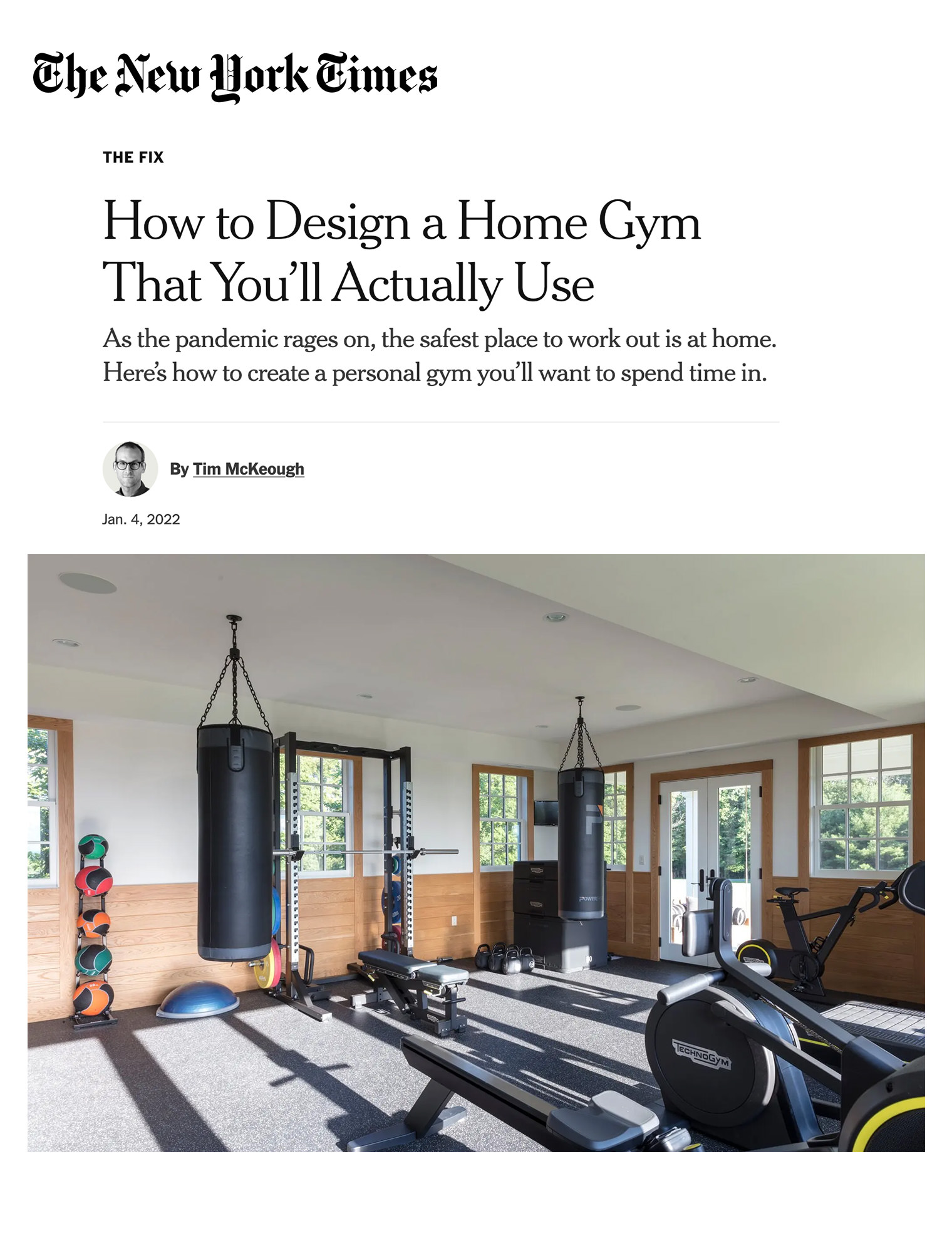 How to Design a Home Gym That You'll Actually Use - The New York Times